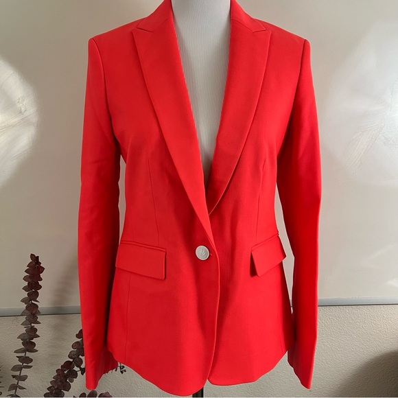 Rag & Bone Lexington Virgin Wool Tailtor-Fit Blazer Neon Orange US4 $550 - Picture 4 of 16